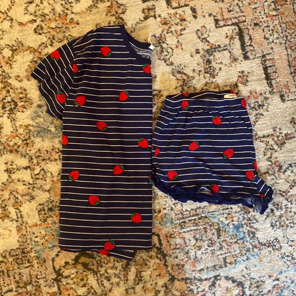 Forever 21 strawberry pajama set
